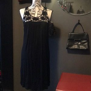 Black Sundress w/ Floral Cutout